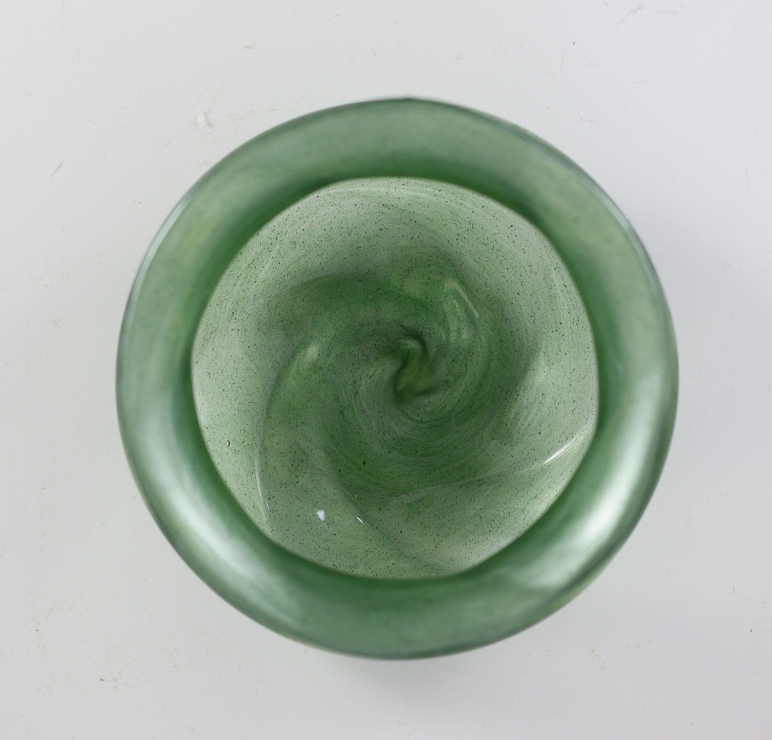 A rare Loetz Melusin green glass bowl, 12.5cm wide